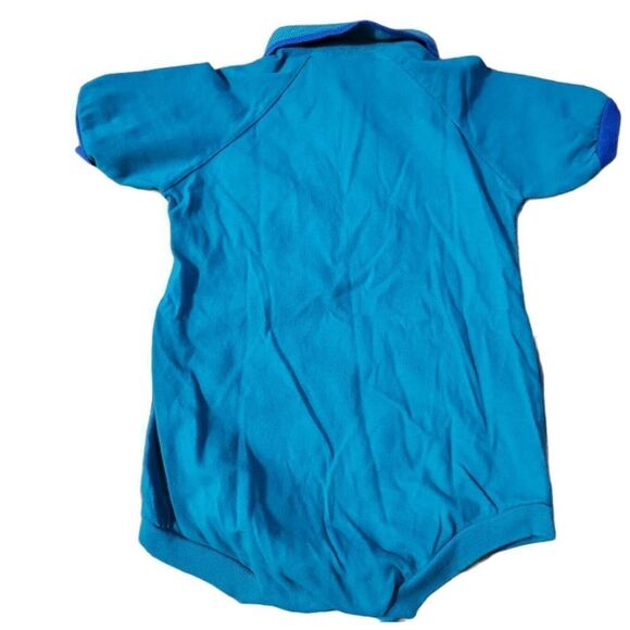 Vintage Circo Green And Blue Collared Romper Size 24M - Picture 2 of 3